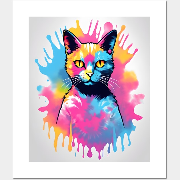 Tie Dye Cat Wall Art by Untitled-Shop⭐⭐⭐⭐⭐